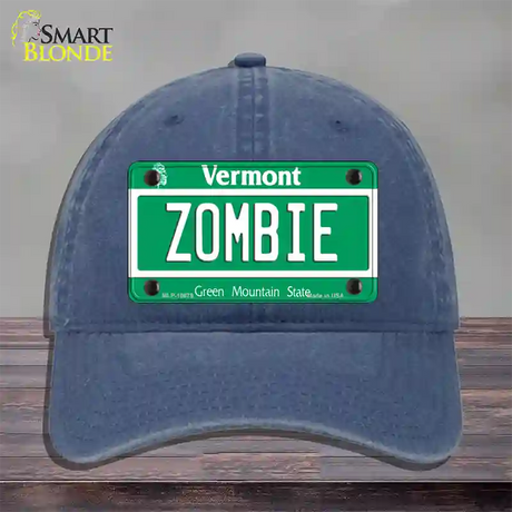 Zombie Vermont Novelty License Plate Hat Unconstructed Cotton / Navy