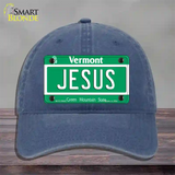 Jesus Vermont Novelty License Plate Hat Unconstructed Cotton / Navy