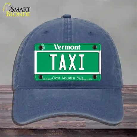 Taxi Vermont Novelty License Plate Hat Unconstructed Cotton / Navy