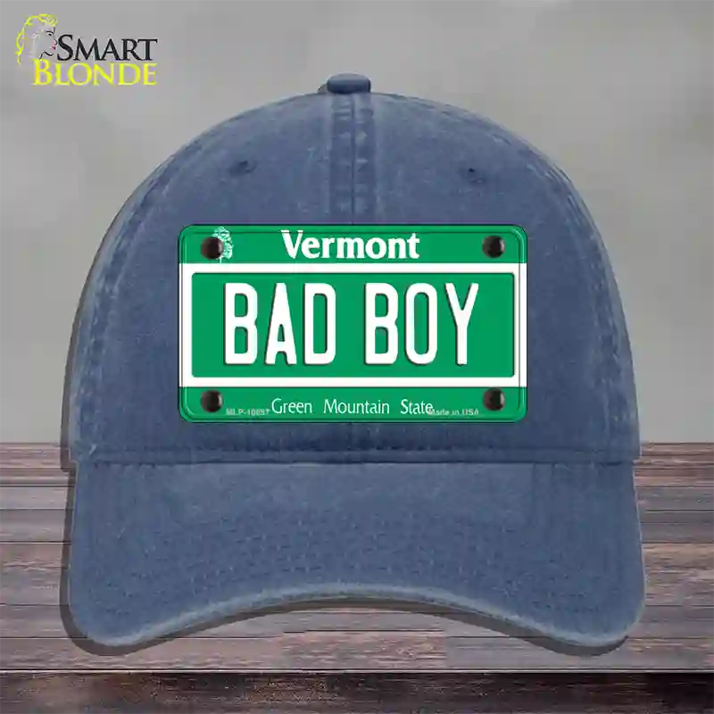 Bad Boy Vermont Novelty License Plate Hat Unconstructed Cotton / Navy