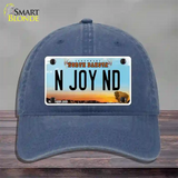 N Joy ND North Dakota Novelty License Plate Hat Unconstructed Cotton / Navy