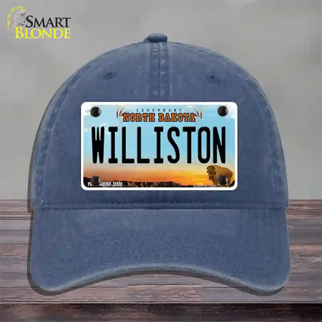 Williston North Dakota Novelty License Plate Hat Unconstructed Cotton / Navy