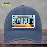 Great Plains North Dakota Novelty License Plate Hat Unconstructed Cotton / Navy