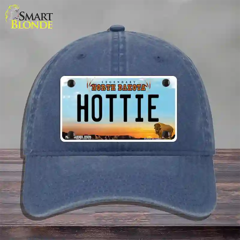 Hottie North Dakota Novelty License Plate Hat Unconstructed Cotton / Navy