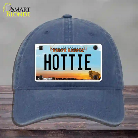 Hottie North Dakota Novelty License Plate Hat Unconstructed Cotton / Navy