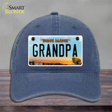 Grandpa North Dakota Novelty License Plate Hat Unconstructed Cotton / Navy