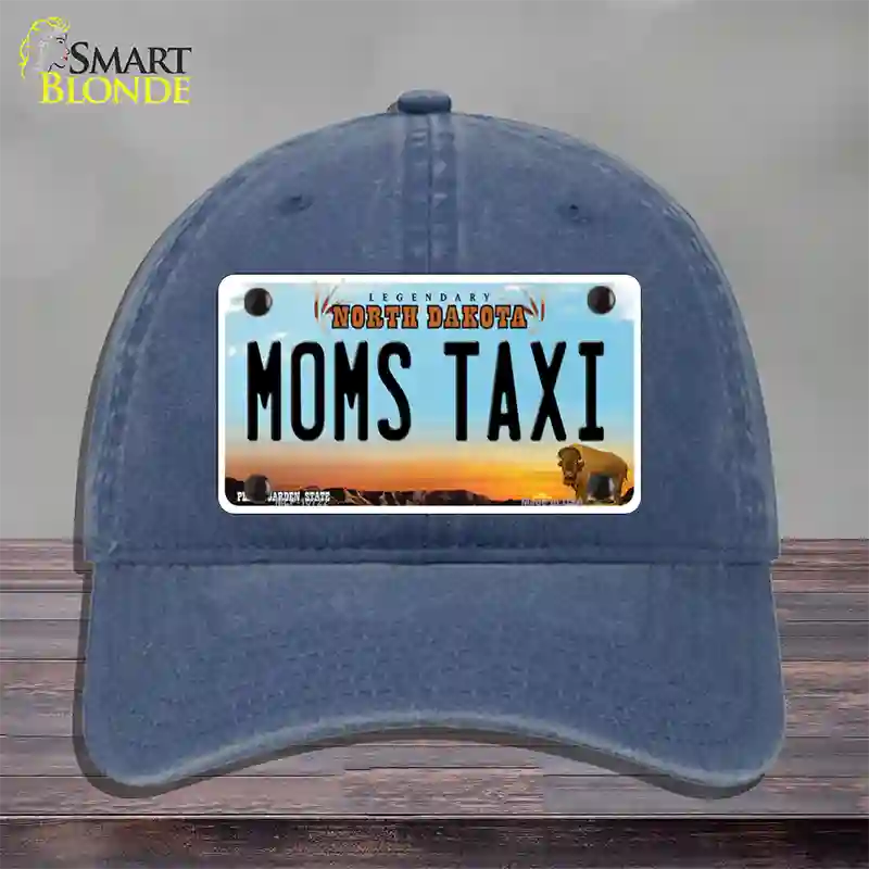 Moms Taxi North Dakota Novelty License Plate Hat Unconstructed Cotton / Navy