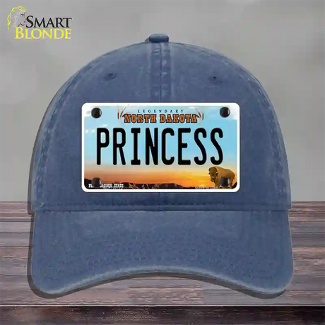 Princess North Dakota Novelty License Plate Hat Unconstructed Cotton / Navy