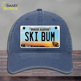 Ski Bum North Dakota Novelty License Plate Hat Unconstructed Cotton / Navy