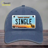 Single North Dakota Novelty License Plate Hat Unconstructed Cotton / Navy