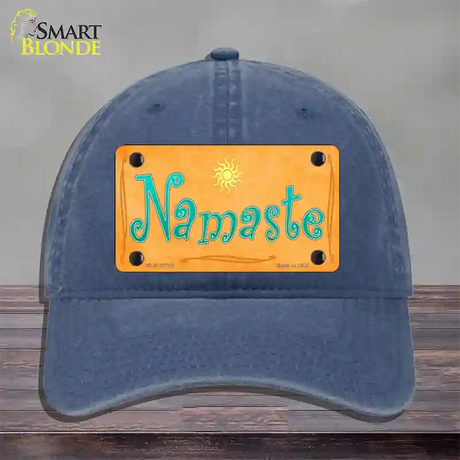 Namaste Novelty License Plate Hat Unconstructed Cotton / Navy