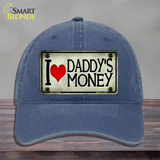 I Love Daddys Money Novelty License Plate Hat Unconstructed Cotton / Navy