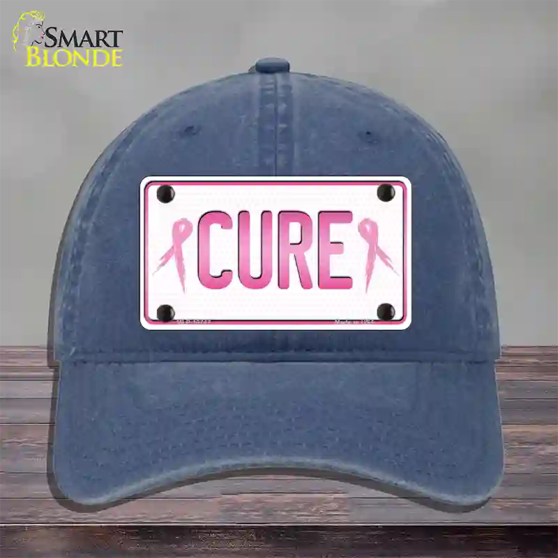 Cure Novelty License Plate Hat Sign Unconstructed Cotton / Navy