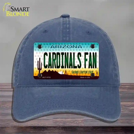 Cardinals Fan Arizona Novelty License Plate Hat Unconstructed Cotton / Navy