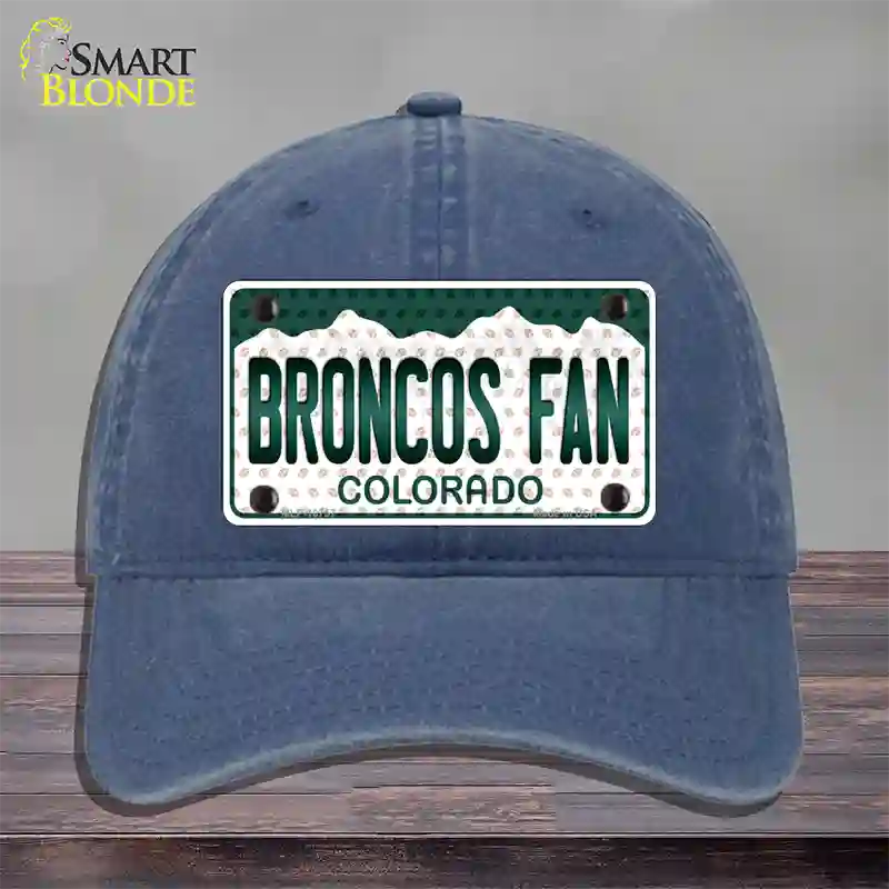 Broncos Fan Colorado Novelty License Plate Hat Unconstructed Cotton / Navy