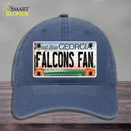 Falcons Fan Georgia Novelty License Plate Hat Unconstructed Cotton / Navy