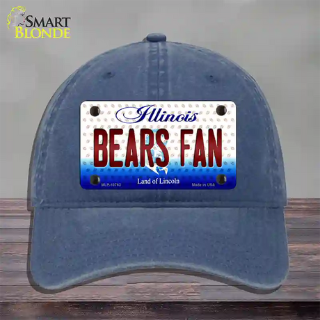 Bears Fan Illinois Novelty License Plate Hat Unconstructed Cotton / Navy