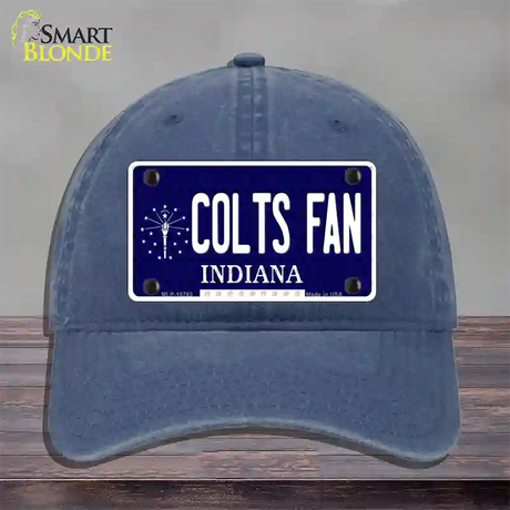 Colts Fan Indiana Novelty License Plate Hat Unconstructed Cotton / Navy