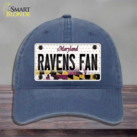 Ravens Fan Maryland Novelty License Plate Hat Unconstructed Cotton / Navy