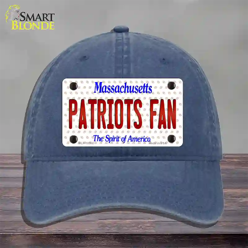 Patriots Fan Massachusetts Novelty License Plate Hat Unconstructed Cotton / Navy