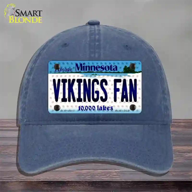 Vikings Fan Minnesota Novelty License Plate Hat Unconstructed Cotton / Navy