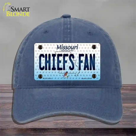 Chiefs Fan Missouri Novelty License Plate Hat Unconstructed Cotton / Navy