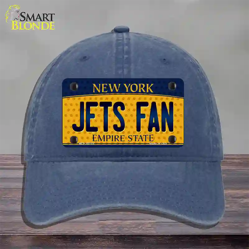 Jets Fan New York Novelty License Plate Hat Unconstructed Cotton / Navy