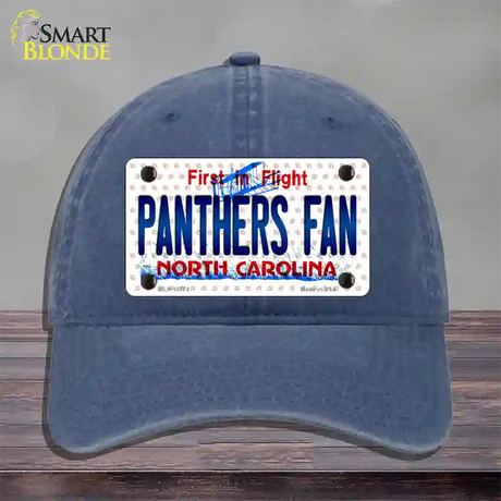 Panthers Fan North Carolina Novelty License Plate Hat Unconstructed Cotton / Navy