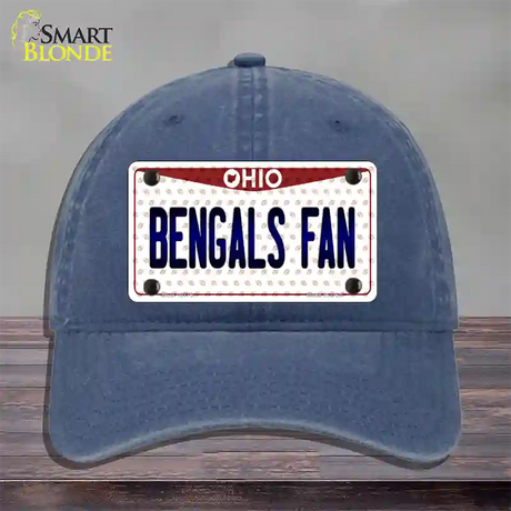 Bengals Fan Ohio Novelty License Plate Hat Unconstructed Cotton / Navy