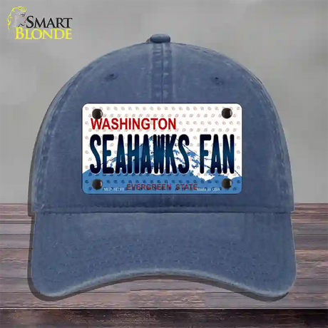 Seahawks Fan Washington Novelty License Plate Hat Unconstructed Cotton / Navy