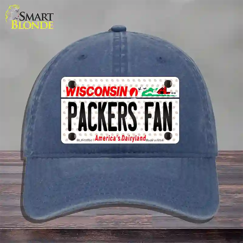 Packers Fan Wisconsin Novelty License Plate Hat Unconstructed Cotton / Navy