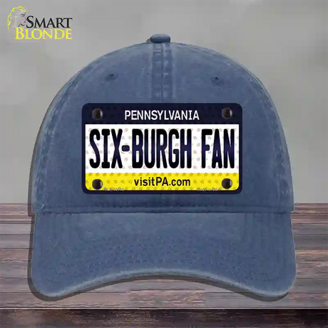 Six Burgh Fan Pennsylvania Novelty License Plate Hat Unconstructed Cotton / Navy