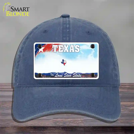 Texas New State Novelty License Plate Hat Unconstructed Cotton / Navy