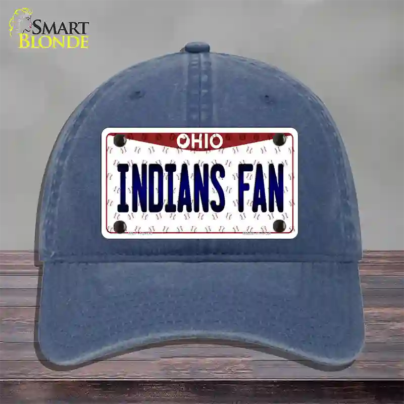 Indians Fan Ohio Novelty License Plate Hat Unconstructed Cotton / Navy