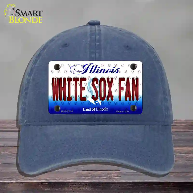 White Sox Fan Illinois Novelty License Plate Hat Unconstructed Cotton / Navy