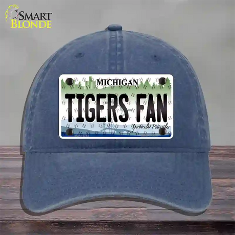 Tigers Fan Michigan Novelty License Plate Hat Unconstructed Cotton / Navy