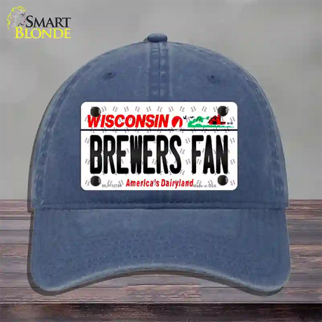 Brewers Fan Wisconsin Novelty License Plate Hat Unconstructed Cotton / Navy