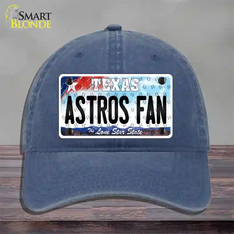 Astros Fan Texas Novelty License Plate Hat Unconstructed Cotton / Navy