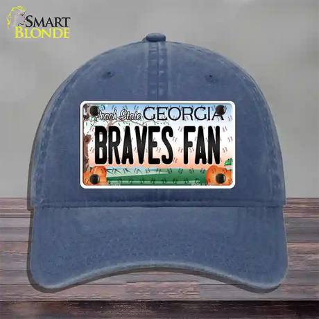 Braves Fan Georgia Novelty License Plate Hat Unconstructed Cotton / Navy