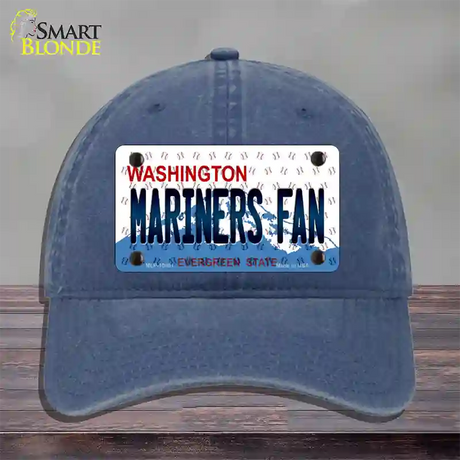 Mariners Fan Washington Novelty License Plate Hat Unconstructed Cotton / Navy