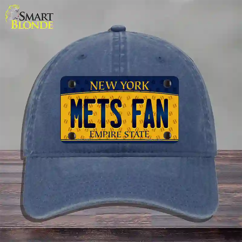 Mets Fan New York Novelty License Plate Hat Unconstructed Cotton / Navy