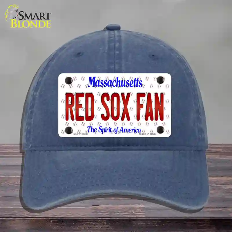 Red Sox Fan Massachusetts Novelty License Plate Hat Unconstructed Cotton / Navy