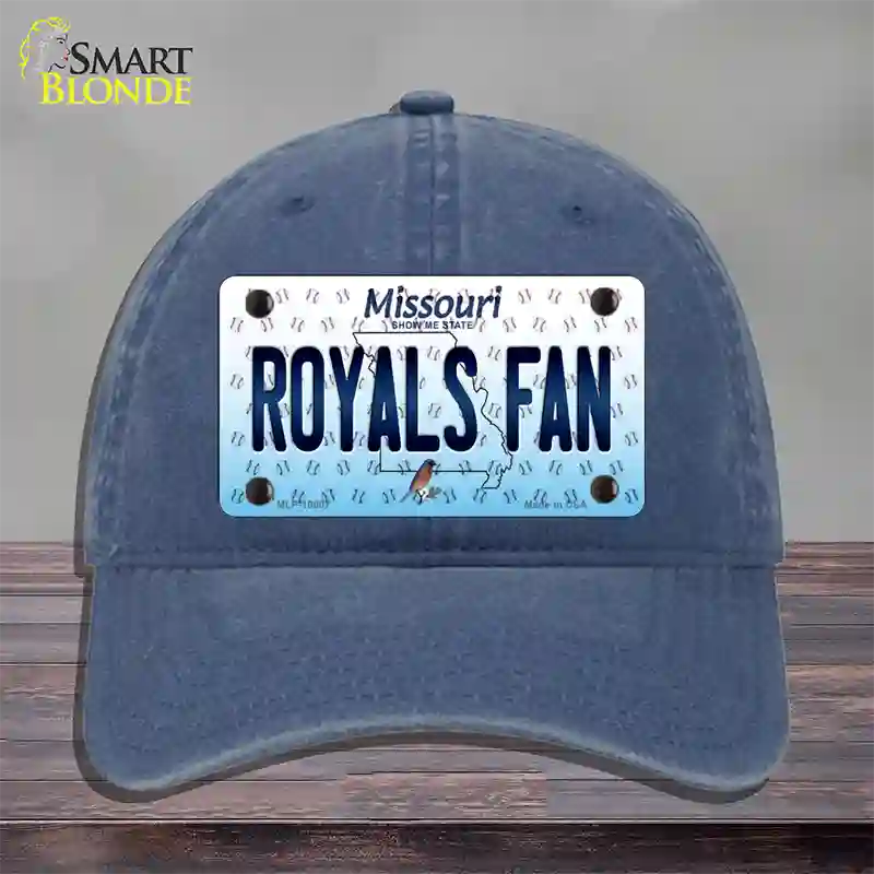 Royals Fan Missouri Novelty License Plate Hat Unconstructed Cotton / Navy