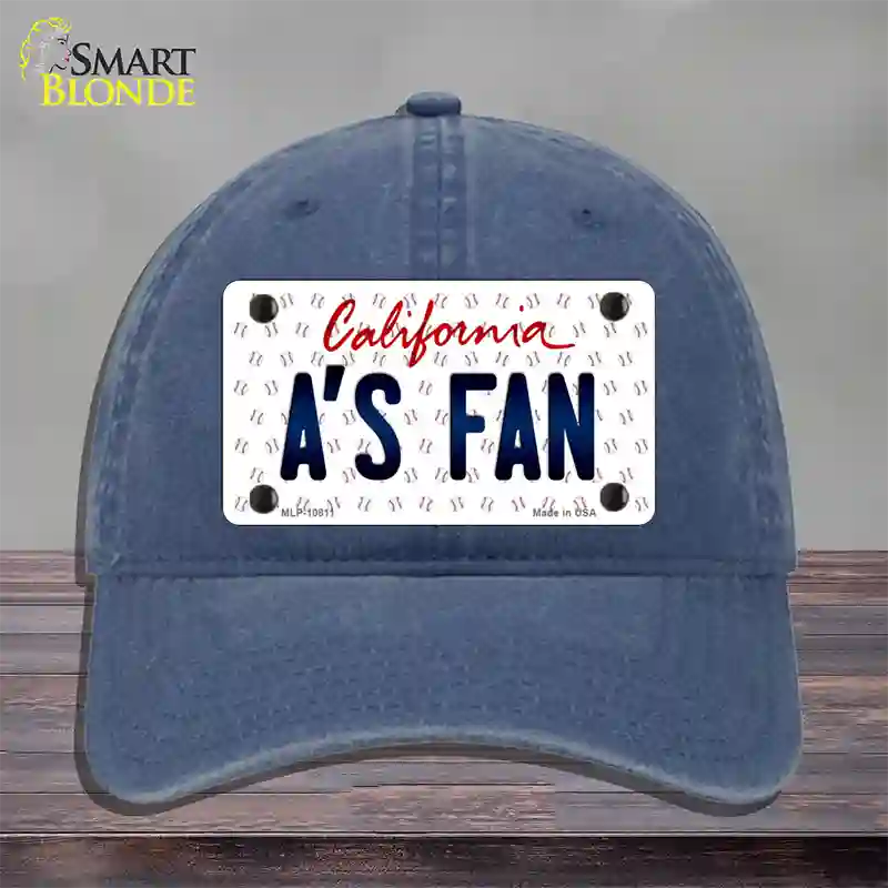 As Fan California Novelty License Plate Hat Unconstructed Cotton / Navy