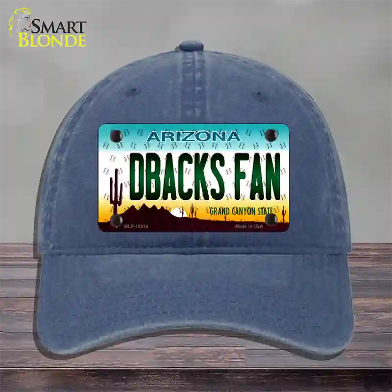 Dbacks Fan Arizona Novelty License Plate Hat Unconstructed Cotton / Navy