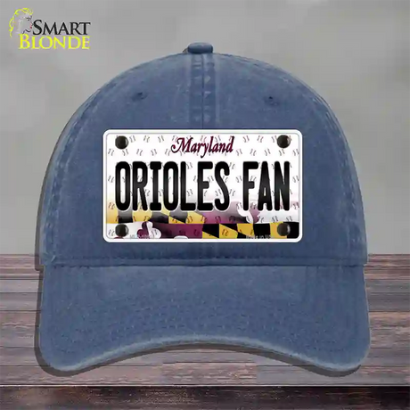 Orioles Fan Maryland Novelty License Plate Hat Unconstructed Cotton / Navy