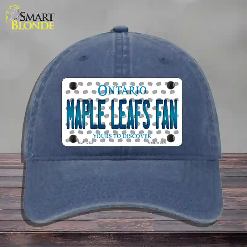 Maple Leafs Fan Ontario Novelty License Plate Hat Unconstructed Cotton / Navy