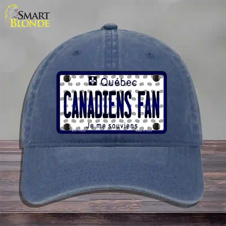 Canadiens Fan Quebec Novelty License Plate Hat Unconstructed Cotton / Navy