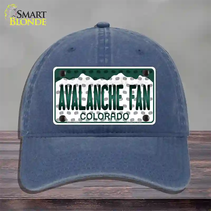 Avalanche Fan Colorado Novelty License Plate Hat Unconstructed Cotton / Navy