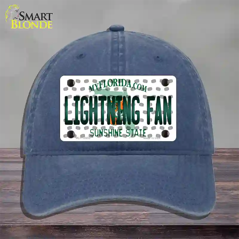 Lightning Fan Florida Novelty License Plate Hat Unconstructed Cotton / Navy